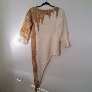 NWOT Handmade wool asymmetrical sweater